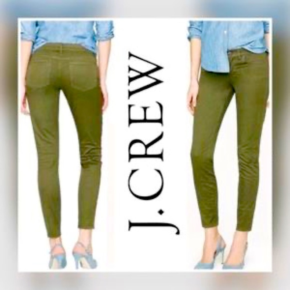 J.Crew Stretch Toothpick Jeans In Olive Green Pants / Jeans